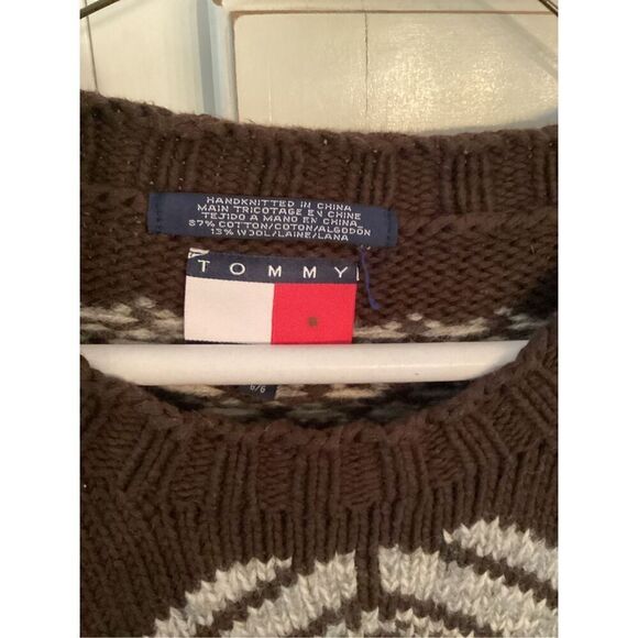 Tommy Hilfiger Mens Hand-knitted Chunky Sweater Sz L Vintage - Picture 2 of 7